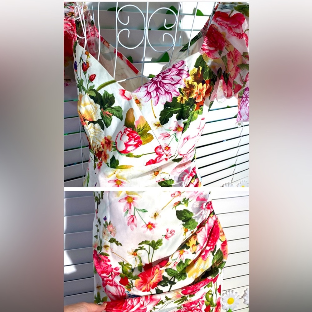 Sebastian Aiden wildflower dress with plump ruffle sleeves